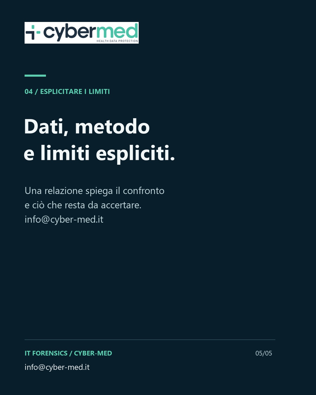 Dati, metodo e limiti espliciti. Una relazione spiega il confronto e ciò che resta da accertare. info@cyber-med.it